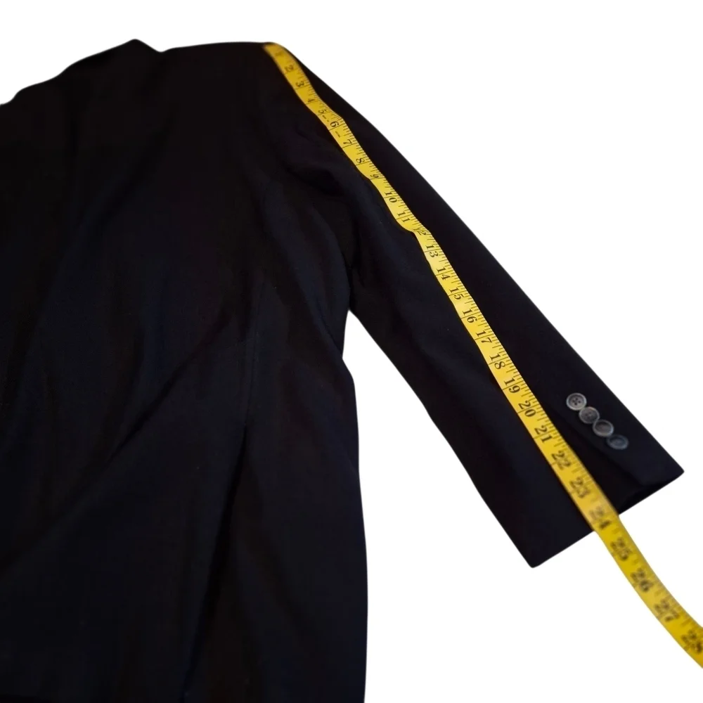 Cremieux Loro Piana Black Wool Vintage Union-Made Suit Jacket Men Size 52R